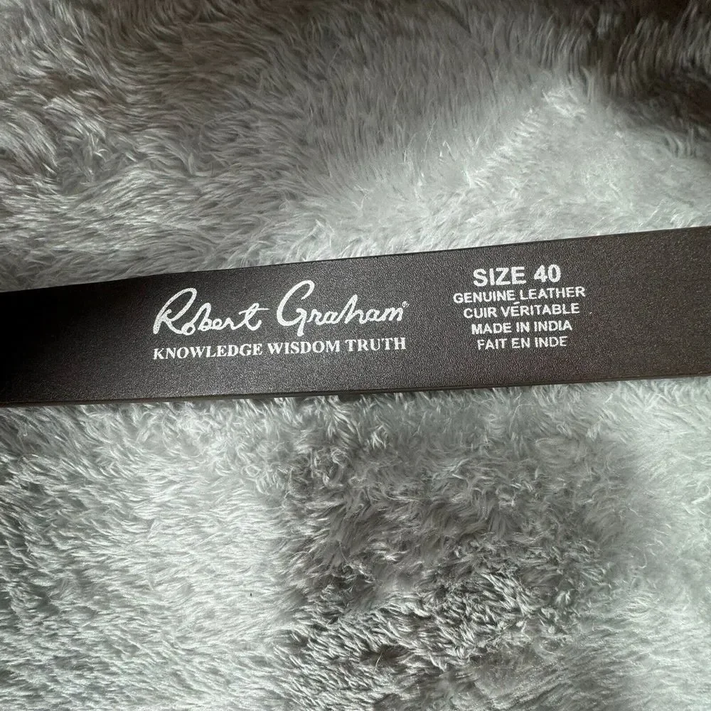 ROBERT GRAHAM Belt Mens‎ 40 Burgundy Suede Silvertone Buckle Wine